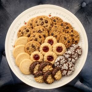 Hallmark Thankful Heart Grateful Plateful Cookie Plate Cherry Serving Platter12"